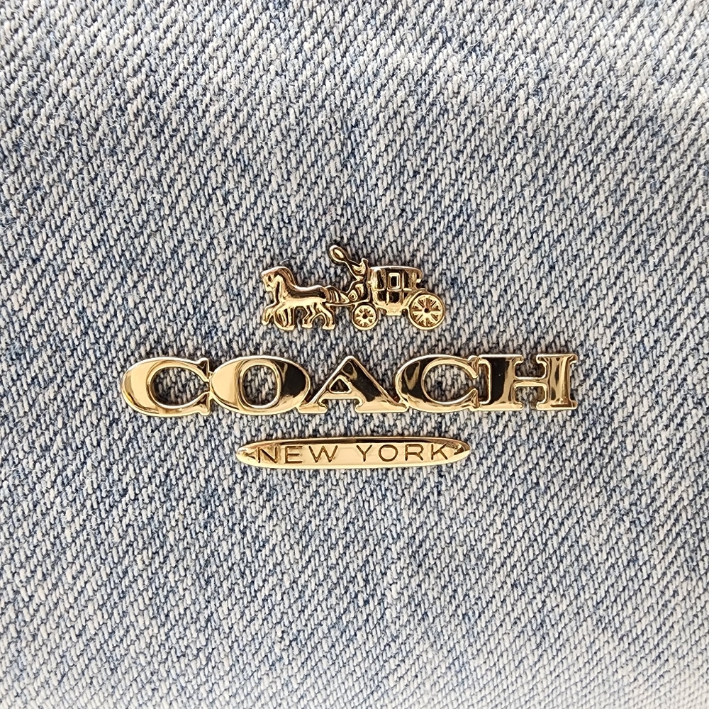 Coach Laurel Shoulder Bag in Loved Denim With Charms NWT - Picture 5 of 15